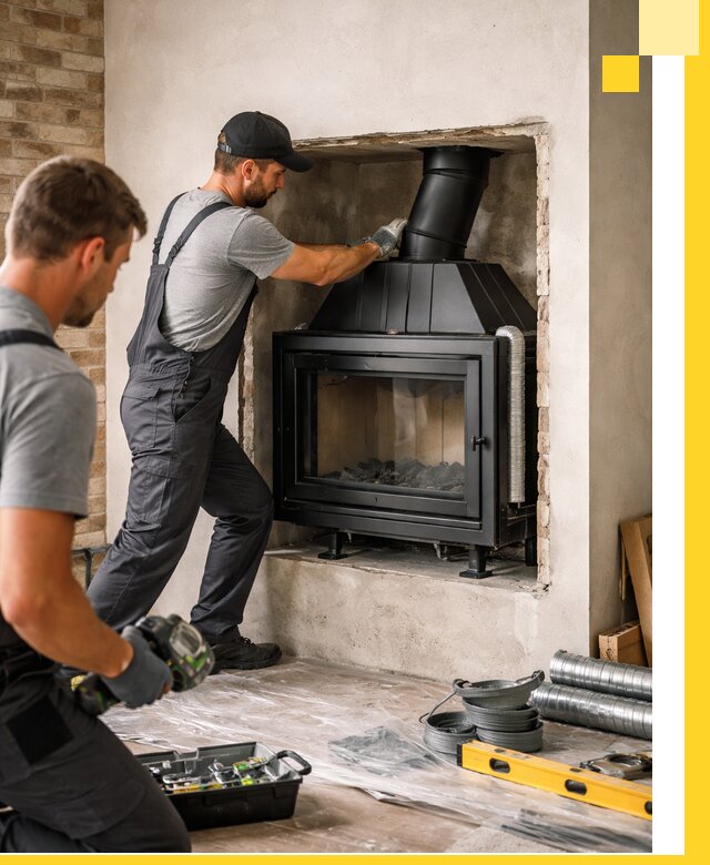 Установка каминных топок в Лысьве: монтаж, подключение