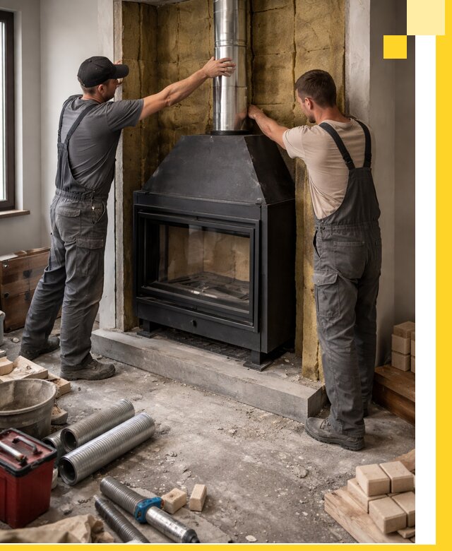 Изготовление и монтаж закрытых каминов в Лысьве под ключ