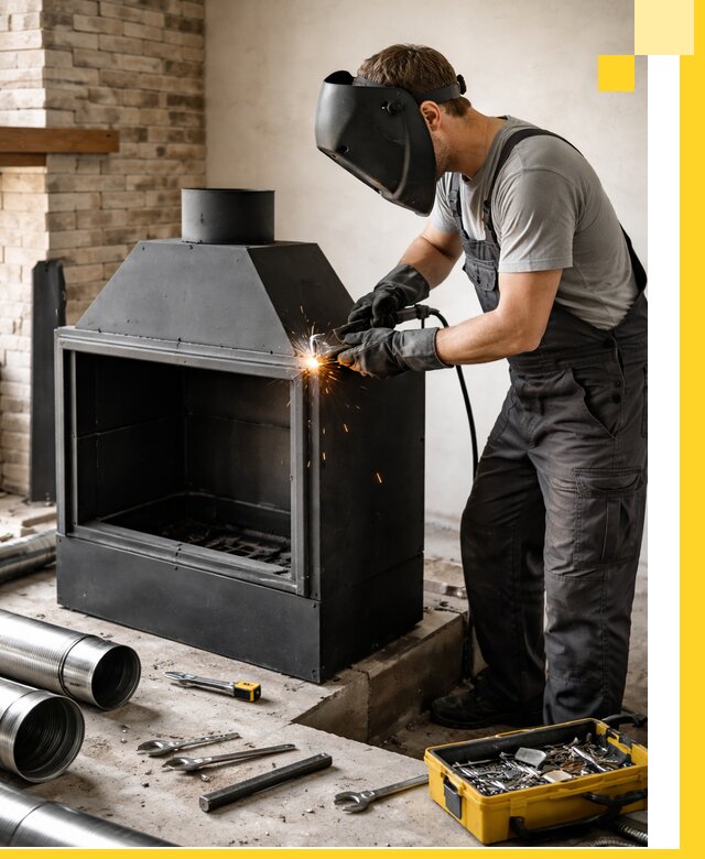 Продажа и установка металлических каминов в Лысьве под ключ