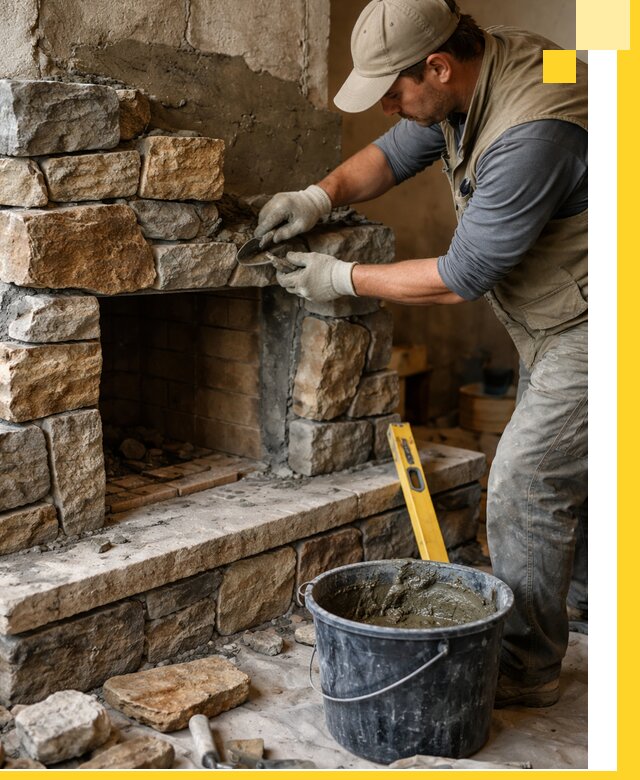 Изготовление и установка каменных каминов под ключ в Лысьве