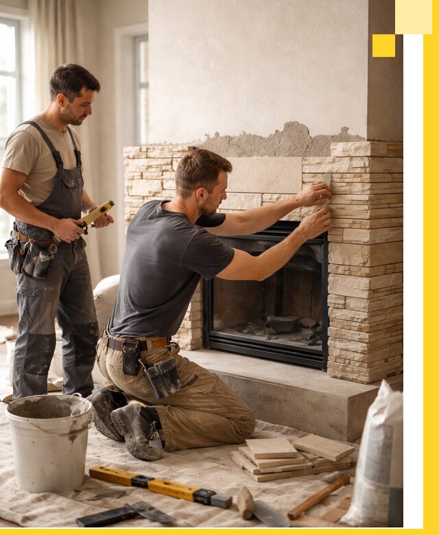 Установка и монтаж каминов для загородного дома в Лысьве