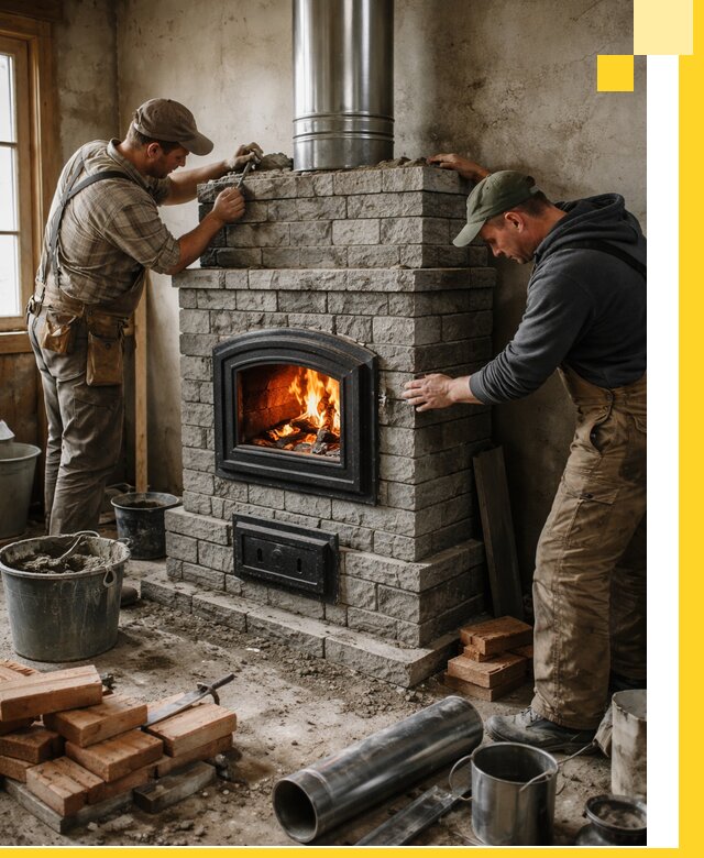 Производство, поставка и монтаж дровяных печей в Лысьве