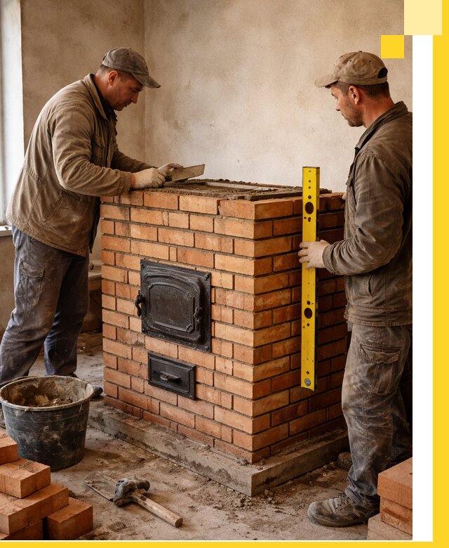 Отопительные печи под ключ в Лысьве, установка и сборка