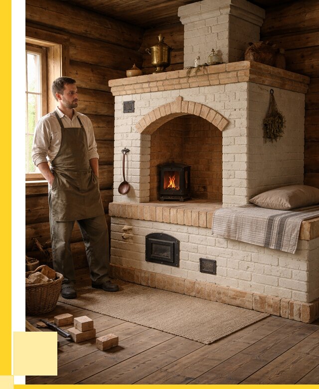 Русские печи с лежанкой под ключ в Лысьве от 153855 р. ЭриданЛсь