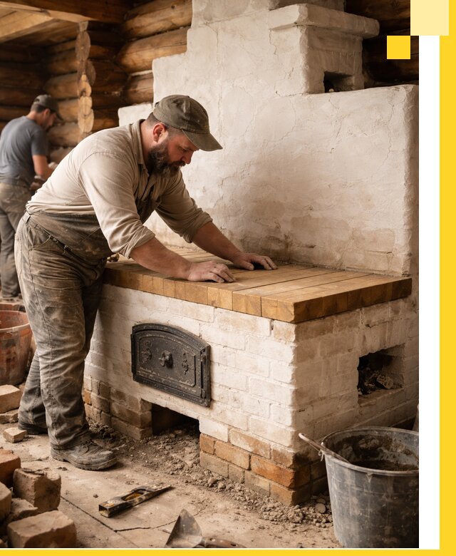 Проектирование и установка русской печи с лежанкой в Лысьве