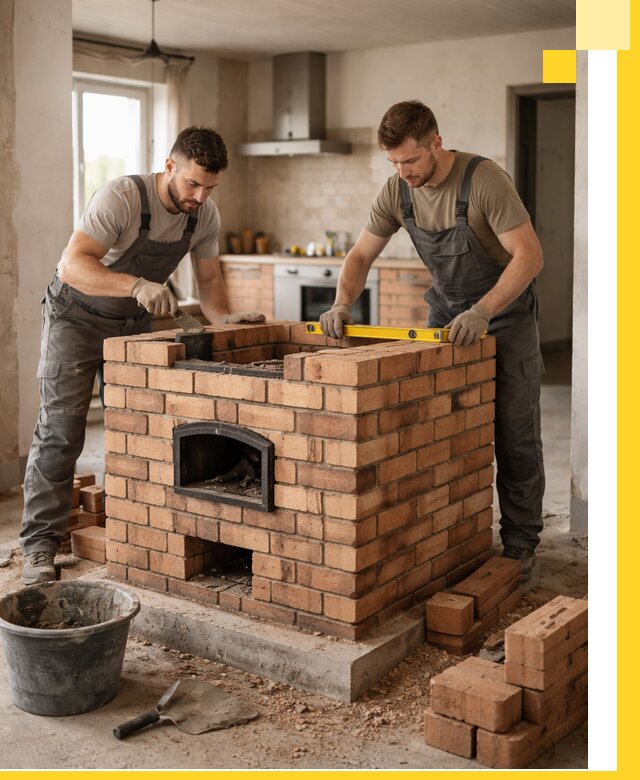 Установка и монтаж печей в частном доме в Лысьве под ключ