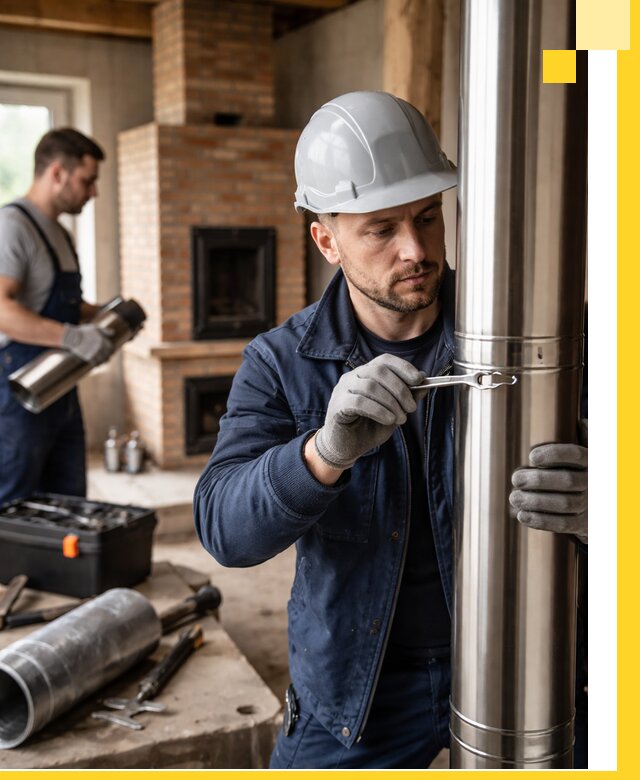 Профессиональный монтаж дымоходов для печей в Лысьве