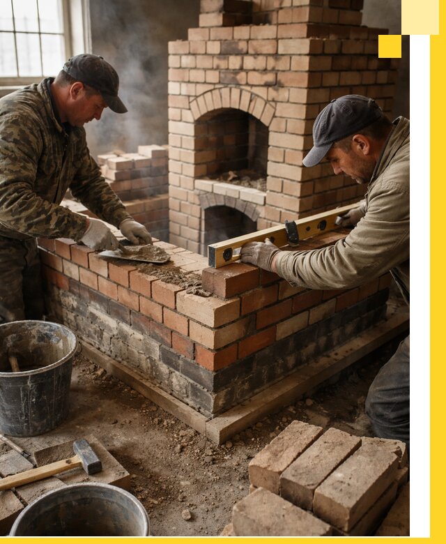 Изготовление и монтаж печей и каминов из кирпича в Лысьве