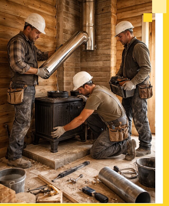 Профессиональный монтаж банных печей и дымоходов в Лысьве