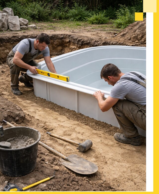 Производство и установка пластиковых бассейнов в Лысьве под ключ