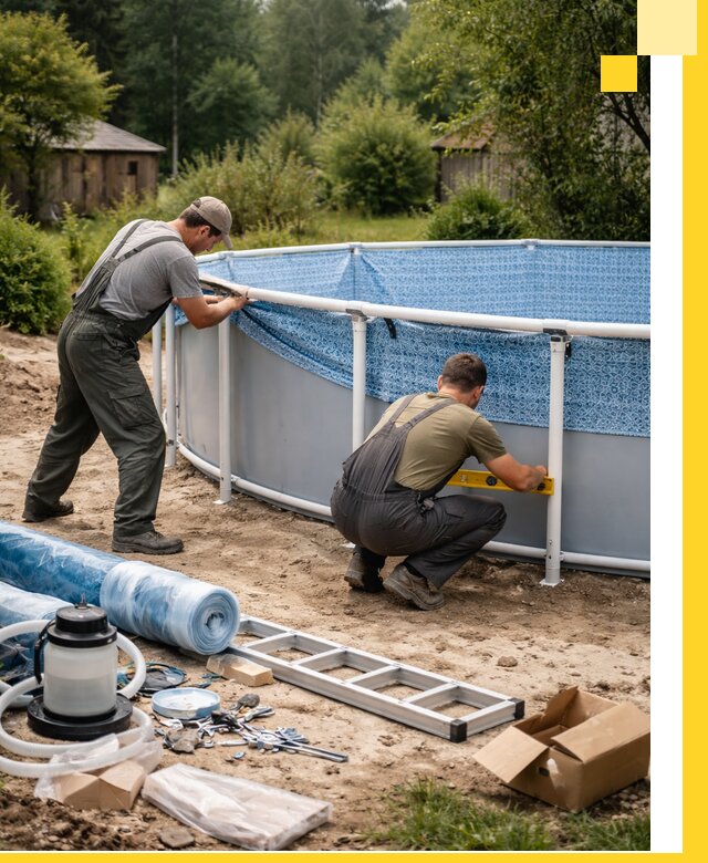 Установка и монтаж каркасных бассейнов в Лысьве под ключ