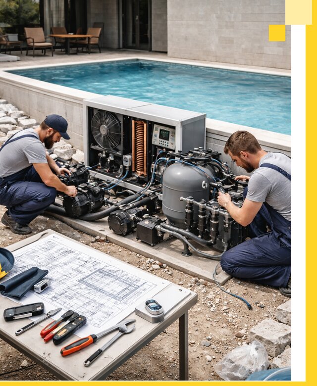 Проектирование и монтаж бассейнов с подогревом в Лысьве