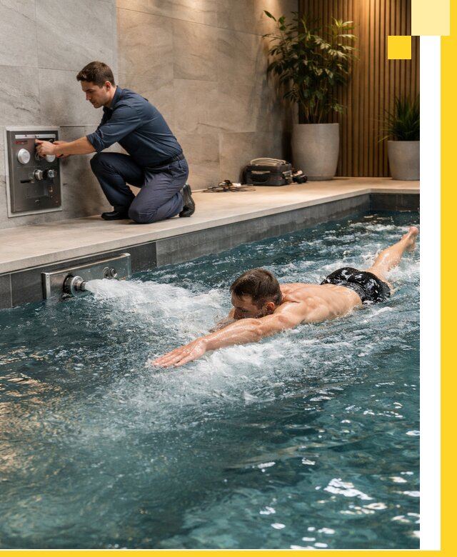 Проектирование и монтаж бассейнов с противотоком в Лысьве