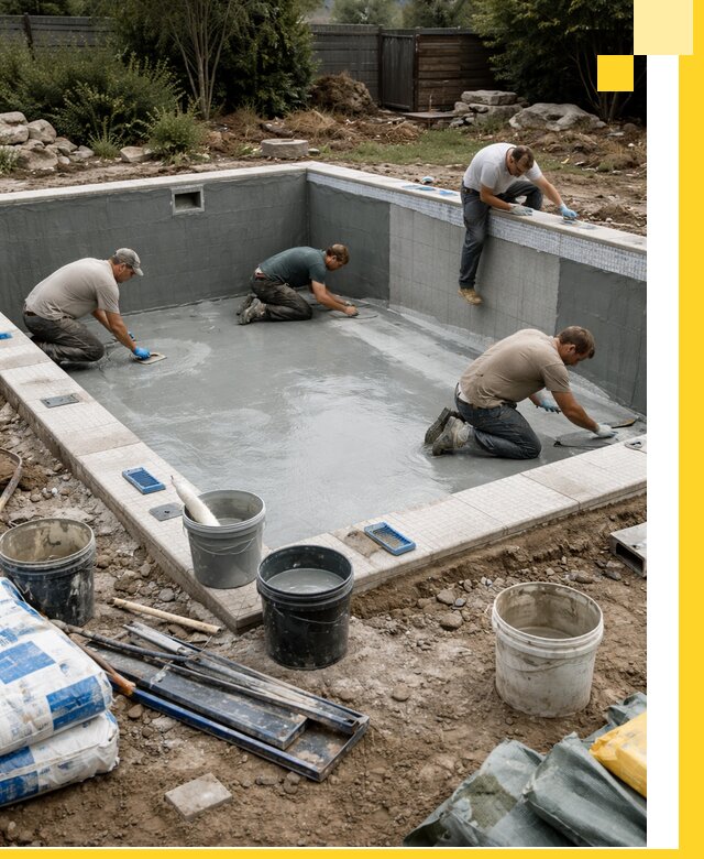 Изготовление и монтаж чаши бассейна под ключ в Лысьве