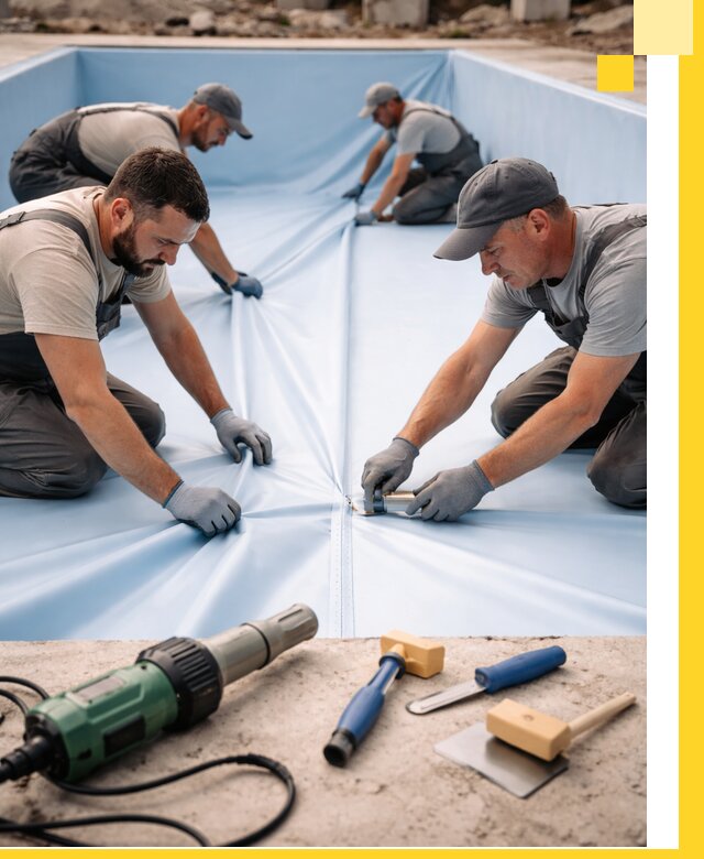 ПВХ пленка для бассейнов с монтажом и гарантией в Лысьве