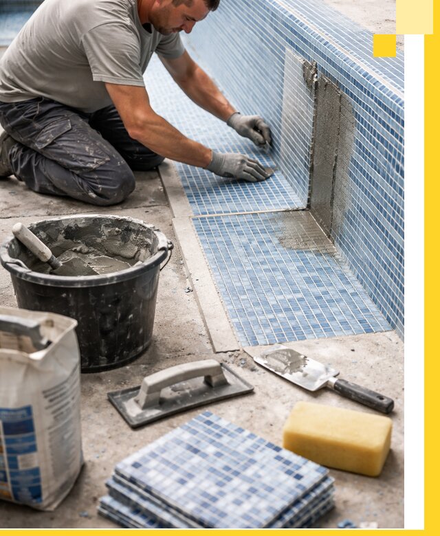 Укладка и ремонт мозаики для бассейнов под ключ в Лысьве