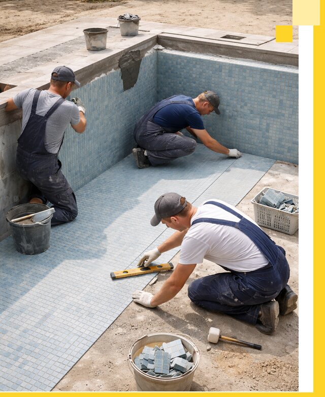 Укладка и установка плитки для бассейнов под ключ в Лысьве