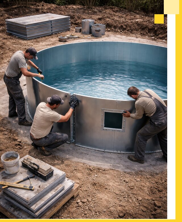 Круглые бассейны под ключ в Лысьве проектирование и монтаж