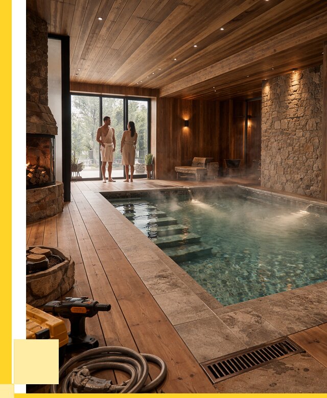 Проекты бань с бассейном под ключ в Лысьве от 76928 р., ЭриданЛсь