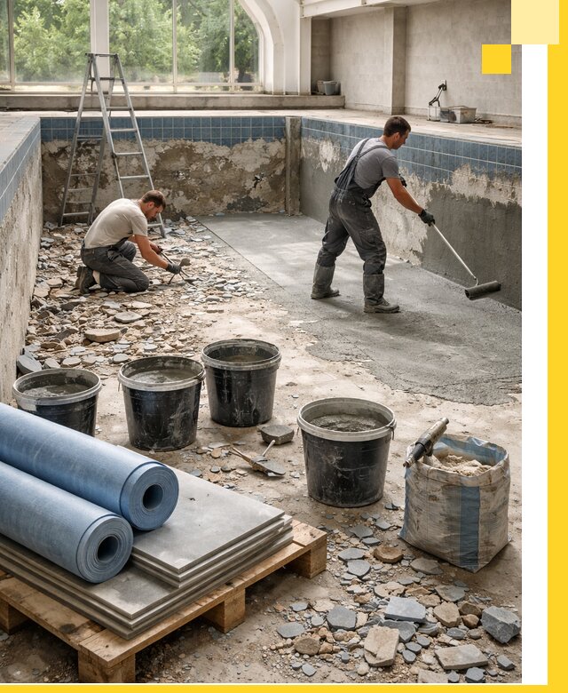 Реконструкция бассейнов в Лысьве: ремонт, гидроизоляция