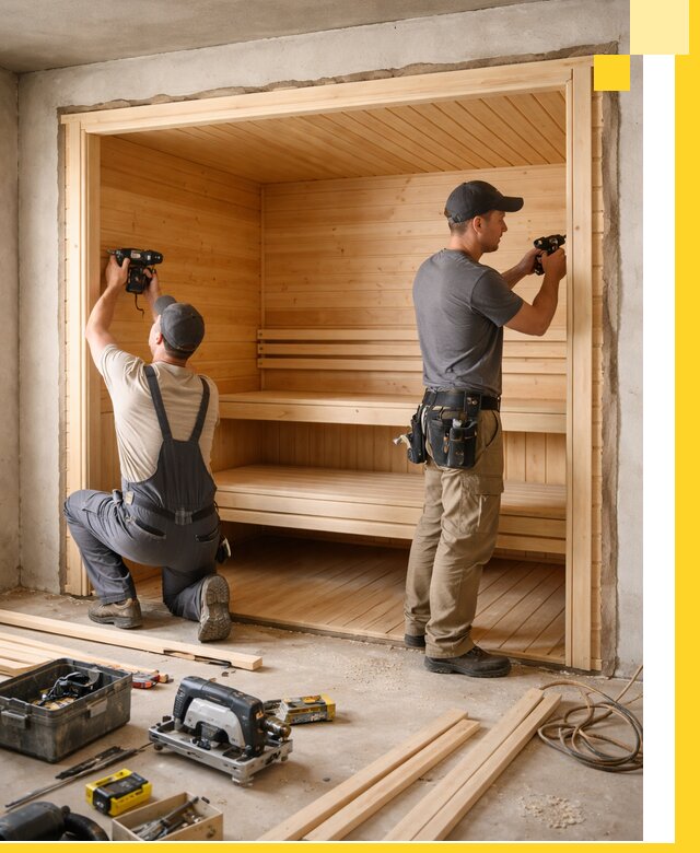 Монтаж саун под ключ в Лысьве — проектирование и установка