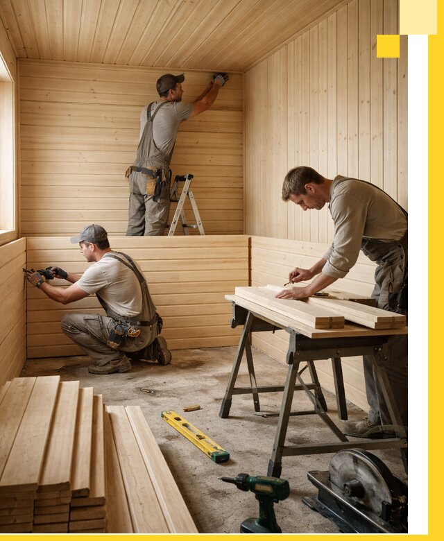 Обшивка саун в Лысьве из натуральной древесины под ключ