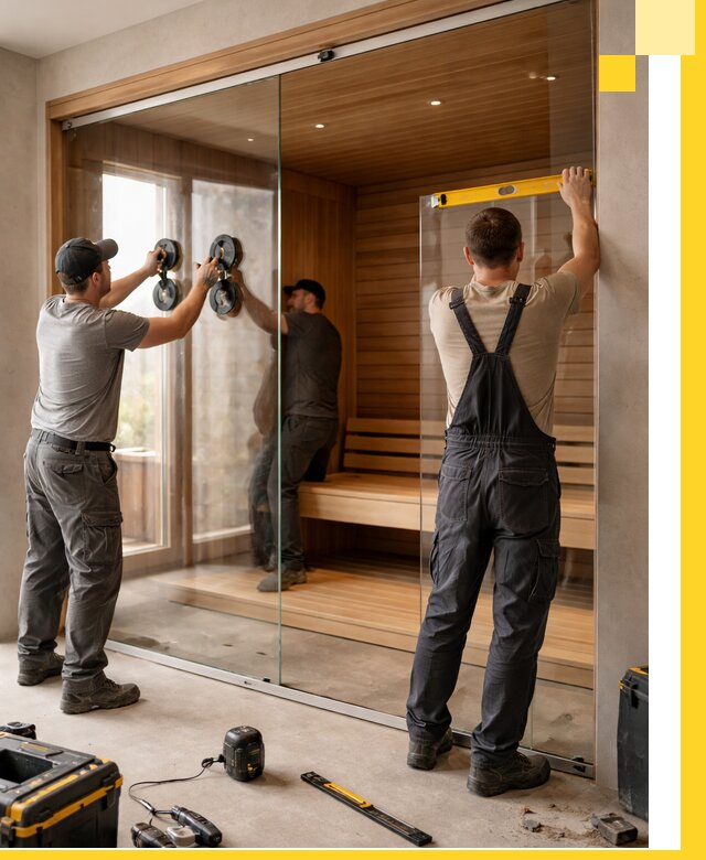 Производство и монтаж стеклянных саун под ключ в Лысьве