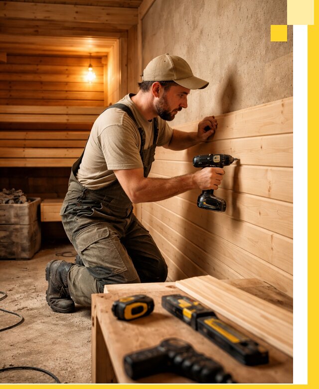 Профессиональная внутренняя отделка бани в Лысьве под ключ