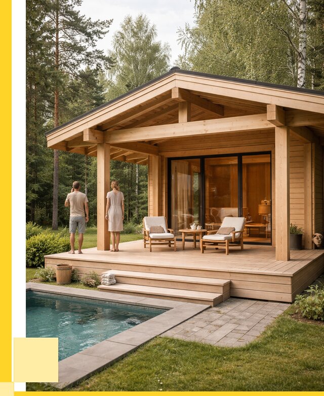 Бани с террасой под ключ в Лысьве от 615420 р. | ЭриданЛсь