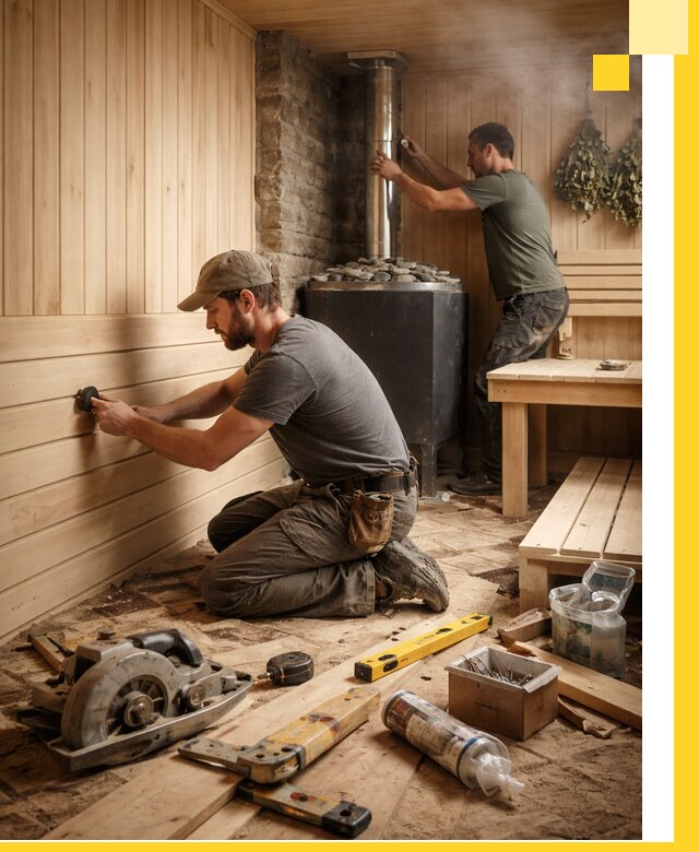 Полное строительство и оснащение парных под ключ в Лысьве