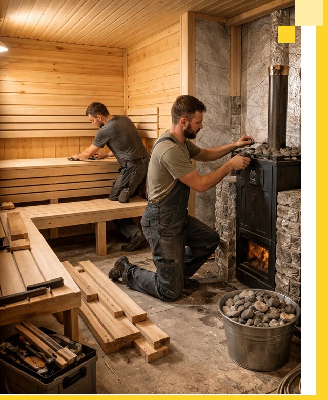 Дизайн и строительство интерьеров бань под ключ в Лысьве