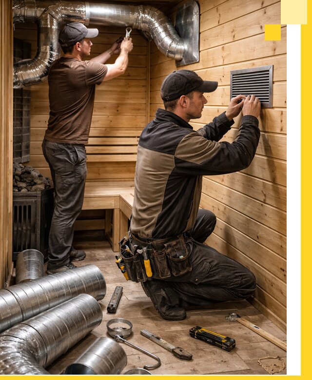 Проектирование и монтаж вентиляции бани в Лысьве под ключ